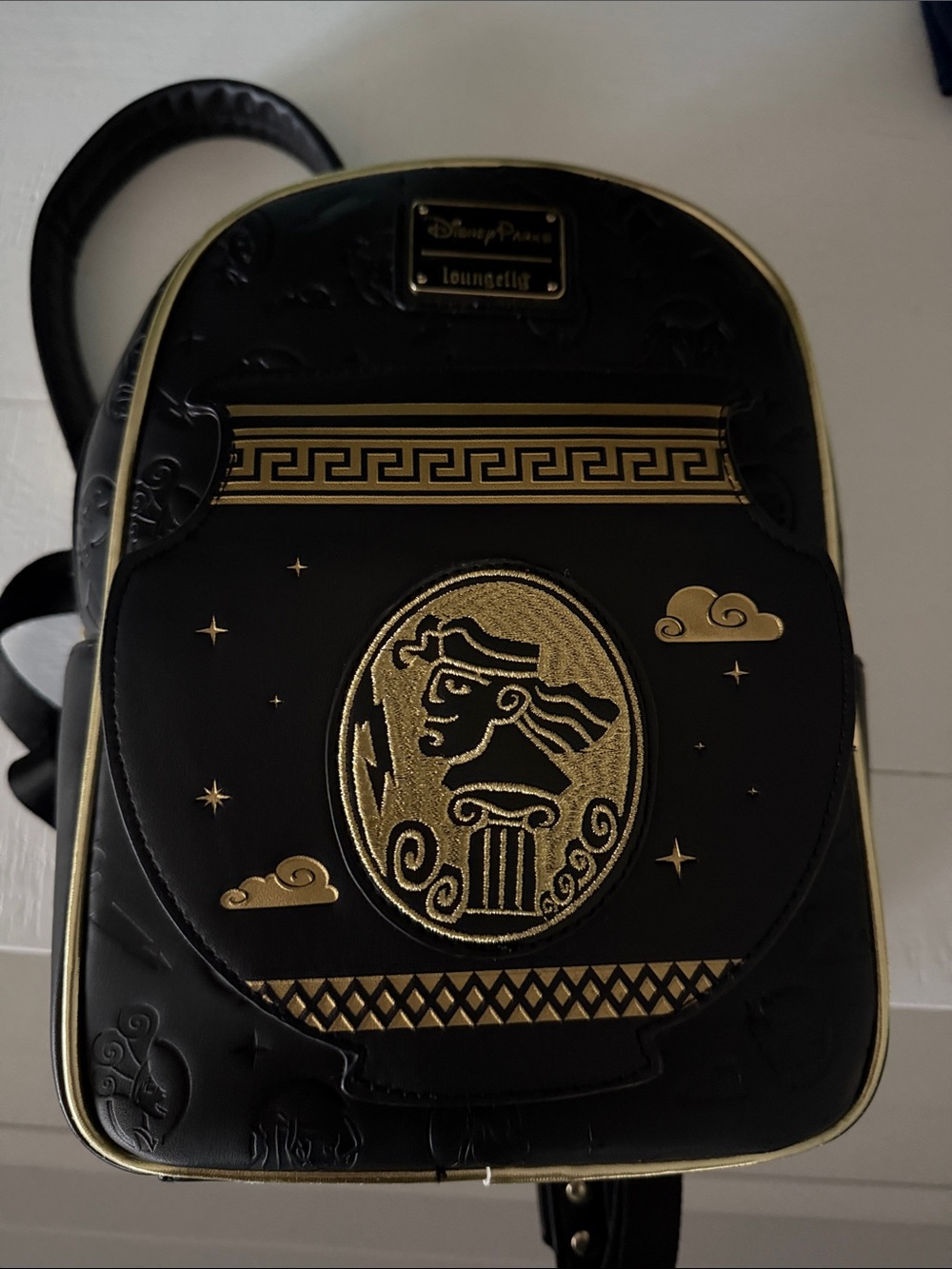 Loungefly Black and Gold Mythology Mini Backpack